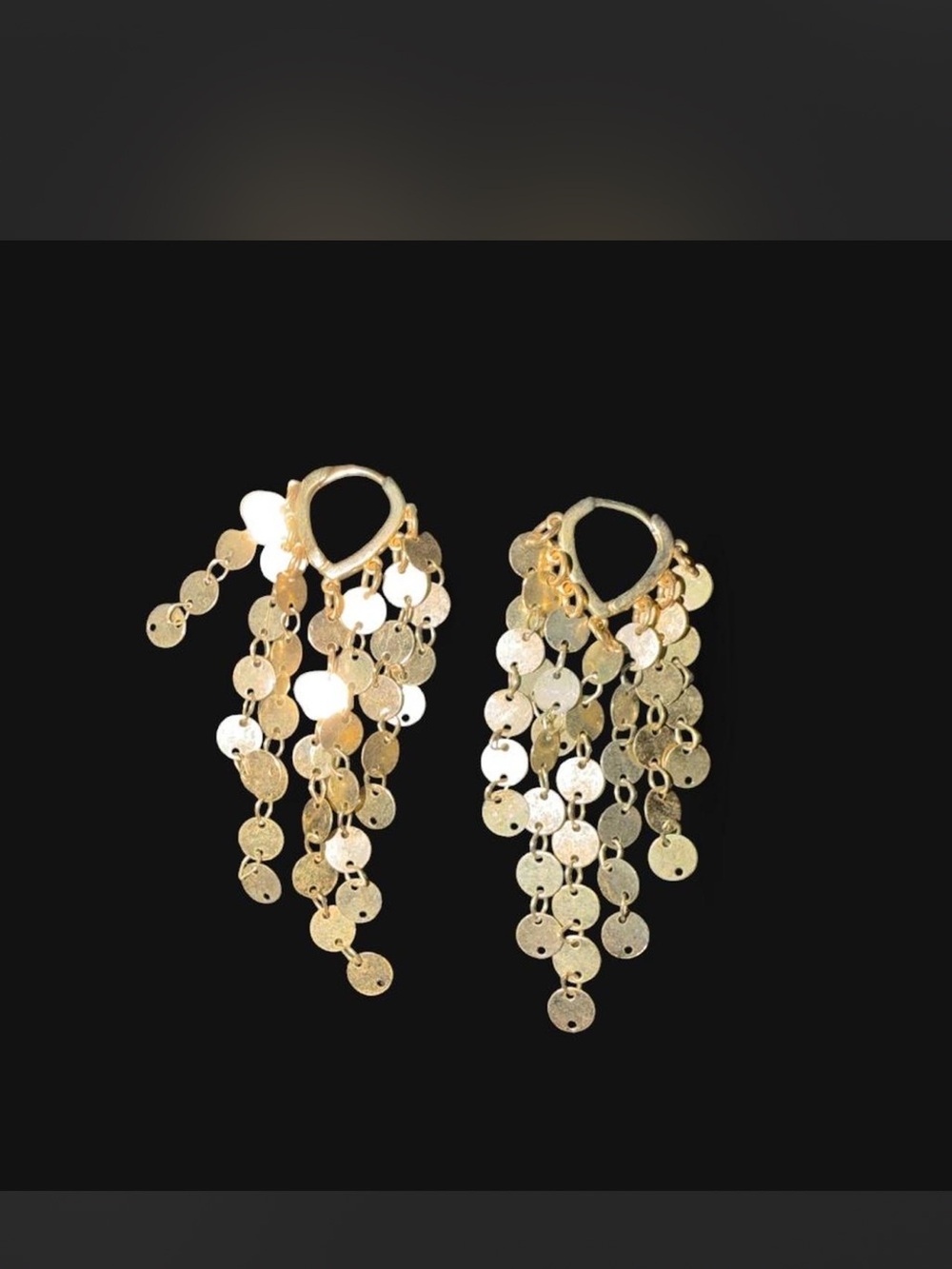 Gold Dangle Disc Earrings - Elegant Cascade Hoop Earrings